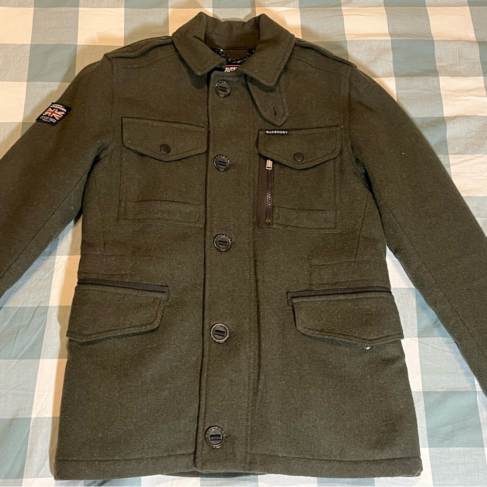 Superdry Wool Peacoat Jacket - Size S - Excellent used condition